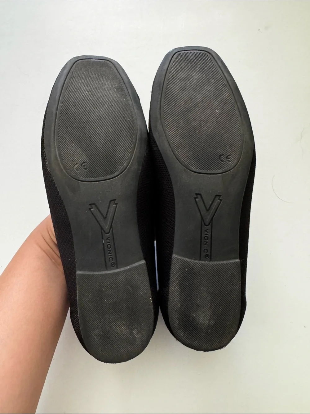 Vionic Klara Black Knit Square Toe Ballet Flats with Bow size 7